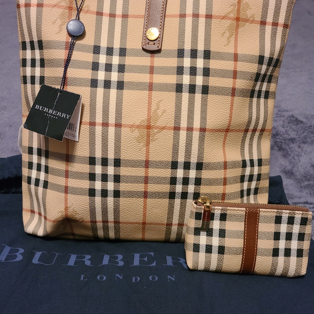 Vintage Burberry Tote and Coin Purse